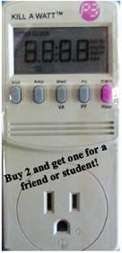 A Kill-A-Watt meter can tell you how much energy any 110v appliance uses.