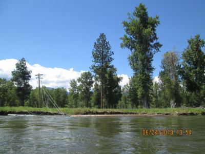 Power line down at river crossing